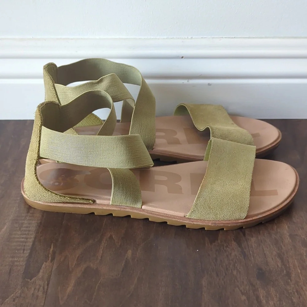 Sorel Ella Sandal Size 9 in Green Lightly Used - Picture 3 of 6